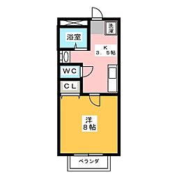 ハイツ・緑 1Kの間取図画像