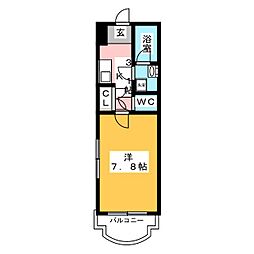 メゾンドコウエイ 1Kの間取図画像