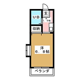 ジョイフル御器所2 1Kの間取図画像