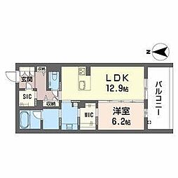 オンブール広路 1LDKの間取図画像
