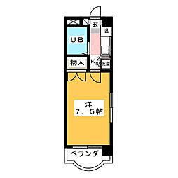 サンフル桜山 1Kの間取図画像