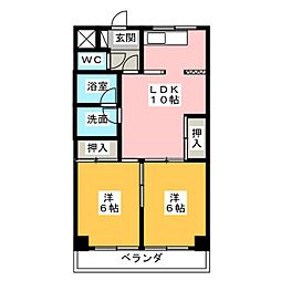 メゾンアルファ 2LDKの間取図画像