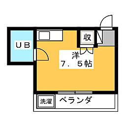 サンメゾン安田 ワンルームの間取図画像