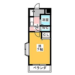 ヴァンベール桜山 1Kの間取図画像