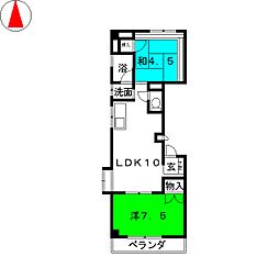 メゾン・ルヴール 2DKの間取図画像