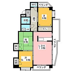 ソレイユ恵方 3LDKの間取図画像