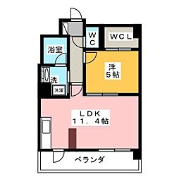 サリジェール瑞穂 1LDKの間取図画像