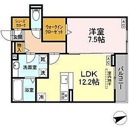 名古屋市昭和区広瀬町1丁目アパート 1LDKの間取図画像