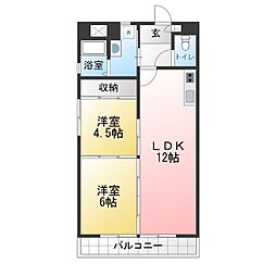 シティアーク 2LDKの間取図画像
