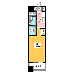 ヴィルクレア桜山 1Kの間取図画像