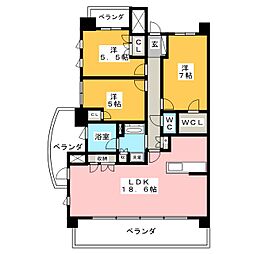 プレミスト御器所 3LDKの間取図画像