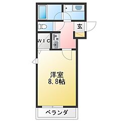ブランセン川名 1Kの間取図画像