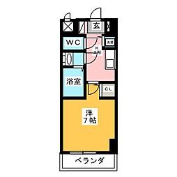 ヴィラマリオン 1Kの間取図画像