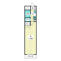 エスポワール川名 1Kの間取図画像