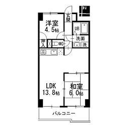 アーバン滝子 2LDKの間取図画像