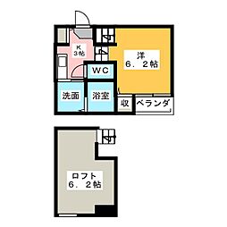 ハーモニーアスカ 1Kの間取図画像