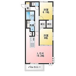 名古屋市昭和区広路本町6丁目アパート 2LDKの間取図画像
