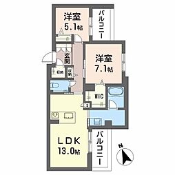 フロント吹上 2LDKの間取図画像