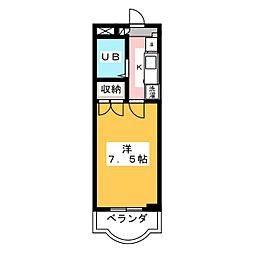 サンフル桜山 1Kの間取図画像