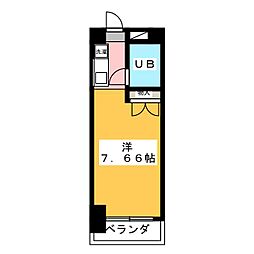 ブロンズ森島 1Kの間取図画像