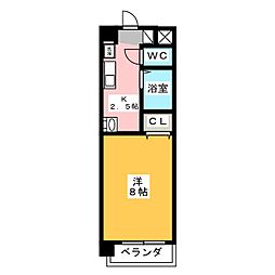 グリーンハイツ・ゆう 1Kの間取図画像