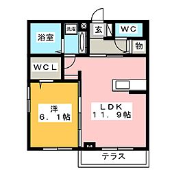 エトワール桜山2 1LDKの間取図画像