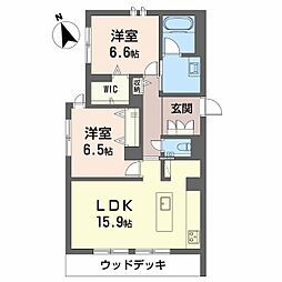 グリシーヌテラス千種 2LDKの間取図画像