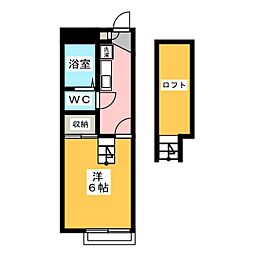 パレス御器所 1Kの間取図画像