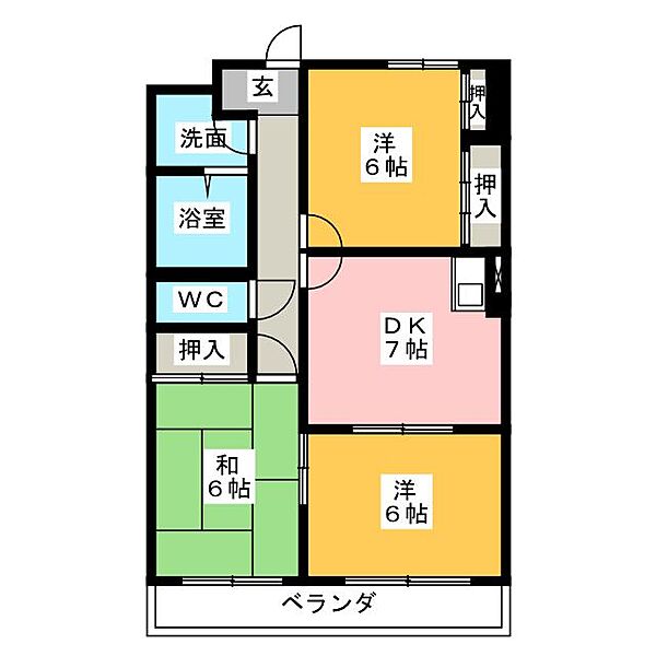 エスポワールメゾン神郷 ｜愛知県名古屋市中川区神郷町３丁目(賃貸マンション3DK・6階・64.80㎡)の写真 その2