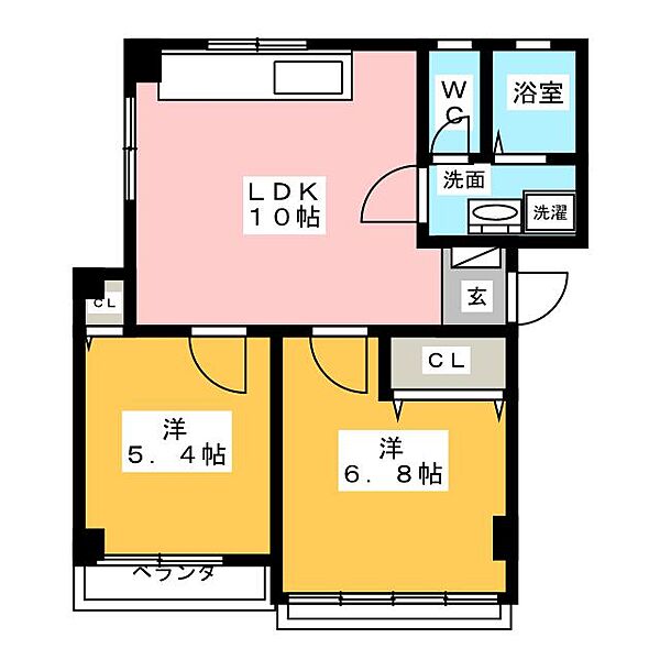 中野ハイツ ｜愛知県名古屋市中川区元中野町２丁目(賃貸マンション2LDK・1階・53.78㎡)の写真 その2