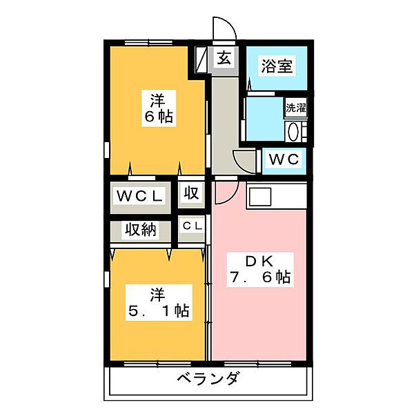 アマービレII ｜愛知県名古屋市中川区外新町３丁目(賃貸アパート2DK・1階・47.77㎡)の写真 その2