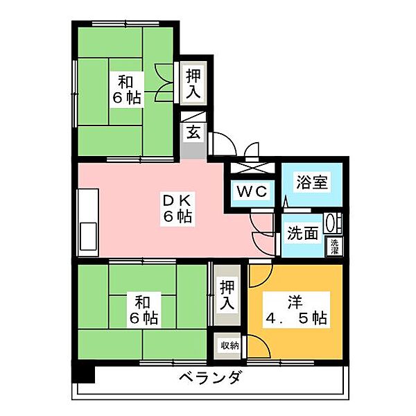 ドミール山王 ｜愛知県名古屋市中区松原３丁目(賃貸マンション3DK・7階・51.87㎡)の写真 その2