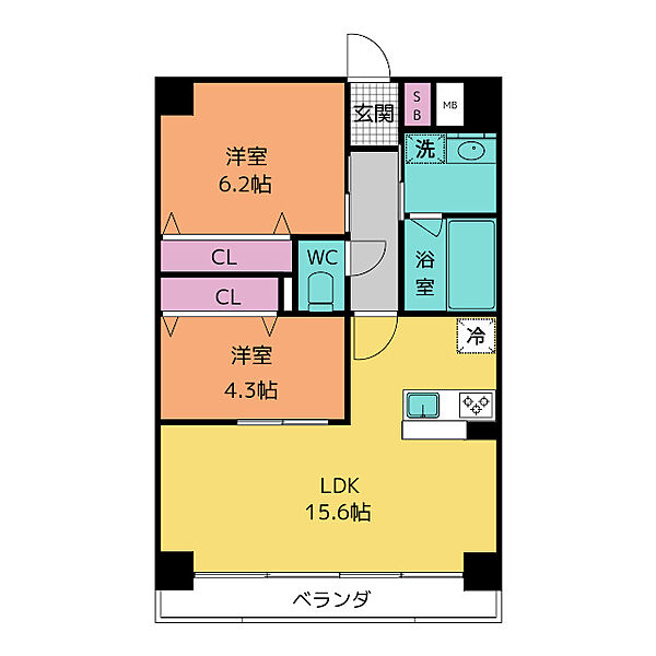 ハイドランジア東別院 1101｜愛知県名古屋市中区平和２丁目(賃貸マンション2LDK・11階・60.72㎡)の写真 その2