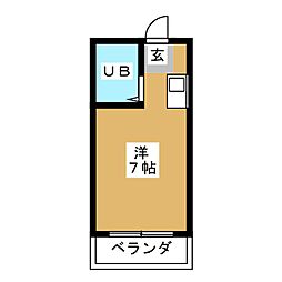アーバン金山 1階ワンルームの間取り