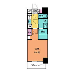 S-RESIDENCE尾頭橋beaute 1Kの間取図画像