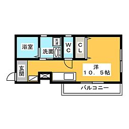 ラフィナート幡野 ワンルームの間取図画像