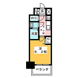 プレサンス金山コネクト 1Kの間取図画像