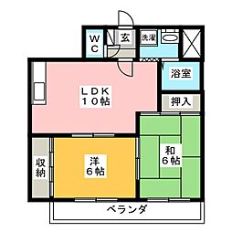 シャルマン大島2 2LDKの間取図画像