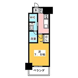 パークアクシス名古屋山王橋 1Kの間取図画像