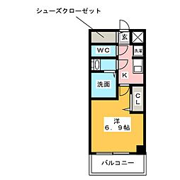プレサンス東別院駅前2 1Kの間取図画像