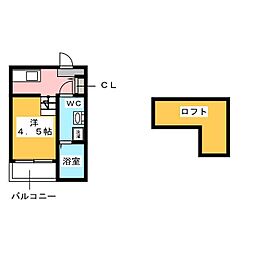 プログレス 1Kの間取図画像