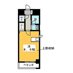 第2金山フクマルビル ワンルームの間取図画像