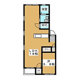 グランレーヴ東別院WEST 1LDKの間取図画像