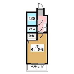 コスモピア山王 1Kの間取図画像