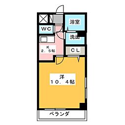 サクシードMt.1金山 1Kの間取図画像