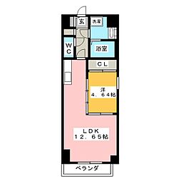グランデューク松原クオーレ 1LDKの間取図画像