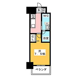 パークアクシス名古屋山王橋 1Kの間取図画像