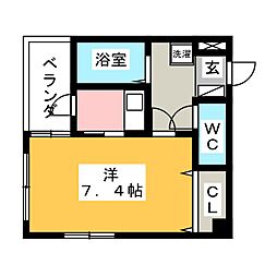 グリーン日比野 1Kの間取図画像