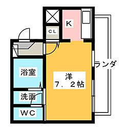 アルテミス平和 1Kの間取図画像