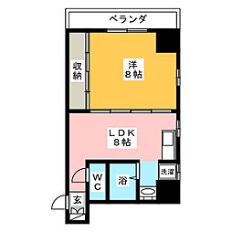 レジデンシア東別院 1LDKの間取図画像